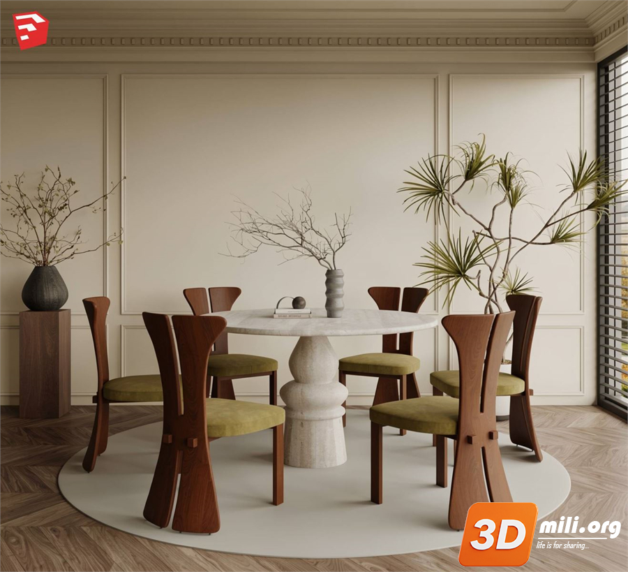 Dining Table Set Skp Files